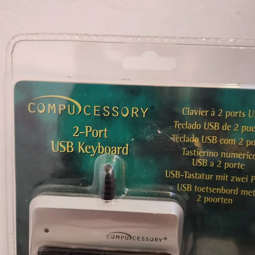Compu Cessory 2 port USB Keyboard Model 34222 NIP